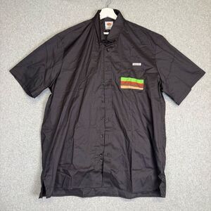 Burger King Men's XL Black Short Sleeve Button Down Shirt Uniform Workwear